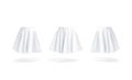 Blank white women mini skirt mockup, front and side view