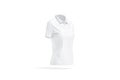 Blank white women polo shirt mock up, side view