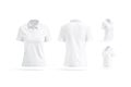 Blank white women polo shirt mockup, different views