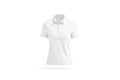 Blank white women polo shirt mockup, front view