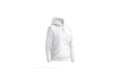 Blank white women sport hoodie mock up, side view