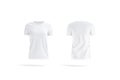 Blank white women t-shirt mockup, front and back view