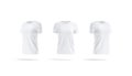 Blank white women t-shirt mockup, front and side view