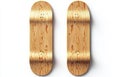 Blank white wooden skateboard mockup from both sides Royalty Free Stock Photo