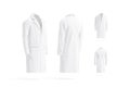 Blank white wool coat mockup, different sides Royalty Free Stock Photo