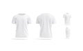 Blank white wrinkled t-shirt mock up, different views