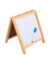 Blank whiteboard and marker, on white background, isolated image Royalty Free Stock Photo