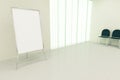Blank whiteboard stand in interior