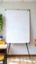 Blank Whiteboard on Tripod Stand in Classroom Royalty Free Stock Photo