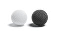 Blank wicker black and white ball mock up set Royalty Free Stock Photo