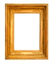 Blank wide old wooden picture frame cutout Royalty Free Stock Photo