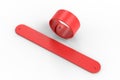 Blank Wide Silicone Rubber Slap Bracelet For branding and Mock up. 3d render illustration. Royalty Free Stock Photo