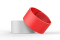 Blank Wide Silicone Rubber Slap Bracelet For branding and Mock up. 3d render illustration.