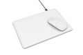 Blank Wireless Charging Mouse Pad with computer mouse for branding or design presentation. 3d render illustration. Royalty Free Stock Photo