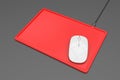 Blank Wireless Charging Mouse Pad with computer mouse for branding or design presentation. 3d render illustration. Royalty Free Stock Photo