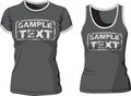 Blank Women's t-shirt and singlet. Vector