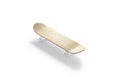 Blank wood skateboard with wheels mock up, side view