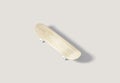 Blank wood skateboard with wheels mock up, top view