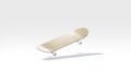 Blank wood skateboard with wheels mockup, no gravity