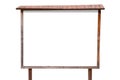 Blank wooden billboard on white background