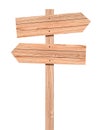Blank Wooden direction sign isolated on white Royalty Free Stock Photo