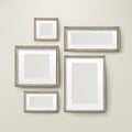 Blank wooden frames template set