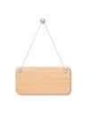 Blank wooden label board hanging from a nail by st