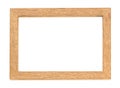 Blank wooden photo frame isolated on white background Royalty Free Stock Photo