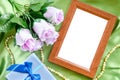 Blank wooden photo frame Royalty Free Stock Photo