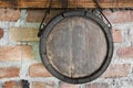 Blank Wooden Sign on a Brick Wall