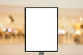 Blank wooden sign with copy space for your text message or content in modern shopping mall. Royalty Free Stock Photo