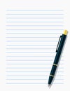 Blank workbook page with pen Royalty Free Stock Photo