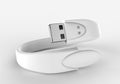 Blank Wristband USB Flash Drive Promotional USB. 3d render illustration.