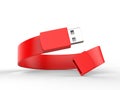 Blank Wristband USB Flash Drive Promotional USB. 3d render illustration.