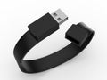 Blank Wristband USB Flash Drive Promotional USB. 3d render illustration. Royalty Free Stock Photo