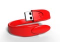 Blank Wristband USB Flash Drive Promotional USB. 3d render illustration.