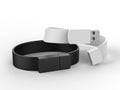 Blank Wristband USB Flash Drive Promotional USB. 3d render illustration.