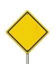 Blank yellow and black warning USA highway sign Royalty Free Stock Photo