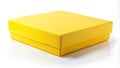 Blank Yellow Cardboard Box: A Macro Photography Study for Creative Packaging Design Inspiration Royalty Free Stock Photo