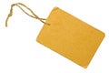 Blank Yellow Cardboard Sale Tag Label Isolated