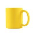 Blank yellow cup isolated on white. Mockup for design Royalty Free Stock Photo