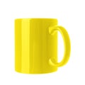 Blank yellow cup isolated on white. Mockup for design Royalty Free Stock Photo