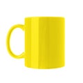 Blank yellow cup isolated on white. Mockup for design Royalty Free Stock Photo