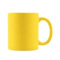 Blank yellow cup isolated on white. Mockup for design Royalty Free Stock Photo