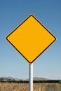 Blank yellow diamond road sign Royalty Free Stock Photo