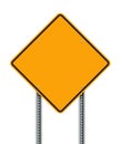 Blank Yellow Diamond road sign