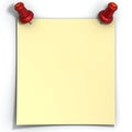 Blank yellow love note paper Royalty Free Stock Photo