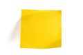 Blank yellow memo note