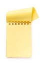 Blank yellow notepad