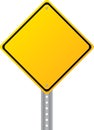 Blank yellow road sign isolated on white Royalty Free Stock Photo